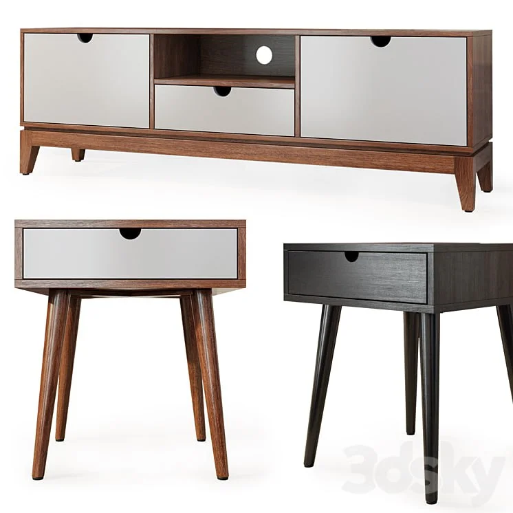 Scandinavia chest of drawers and bedside table. Tvstand, nightstand by LuLu